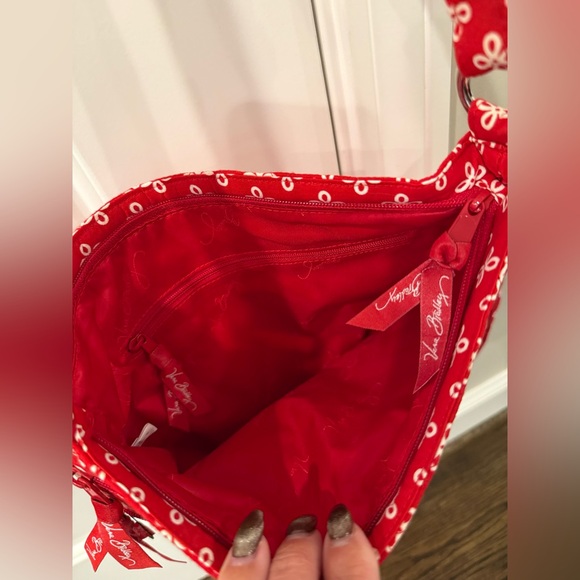 VERA BRADLEY CARDINAL WHITE MINI CONCERTO TRIPLE ZIP HIPSTER CROSSBODY BAG Purse - Picture 3 of 6